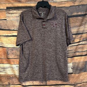Holloway Men's M Texas A&M ATM Polo Shirt Dry-Excel Maroon Heather Performance